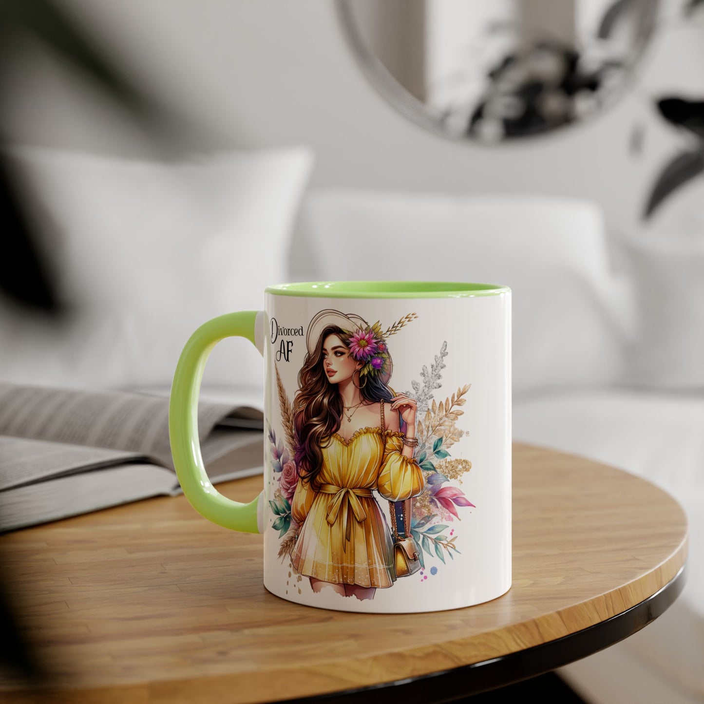 Divorced AF Accent Mug, Empowering Coffee Cup, Self-Love Gift for Her, Unique Birthday Present, Motivational Drinking Vessel