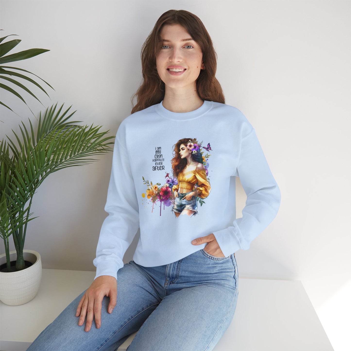 I Am My Own Happily Ever After Artistic Unisex Heavy Blend™ Crewneck Sweatshirt - Perfect Gift for Artists, Creative Souls, Birthdays, Casual Wear, Art Lovers