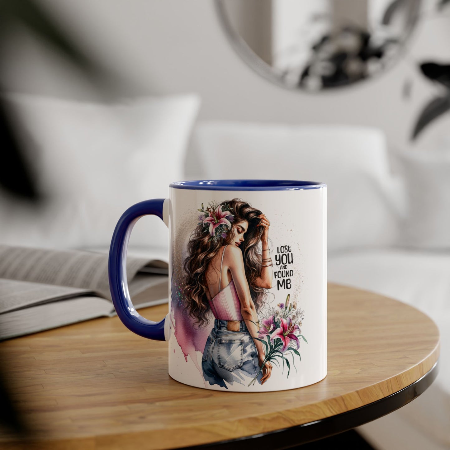 Lost You and Found Me Bohemian Accent Mugs - Lose You Found Me | Artistic Coffee Cup, Unique Gift, Decorative Drinkware, Floral Theme, Stylish Tea Mug
