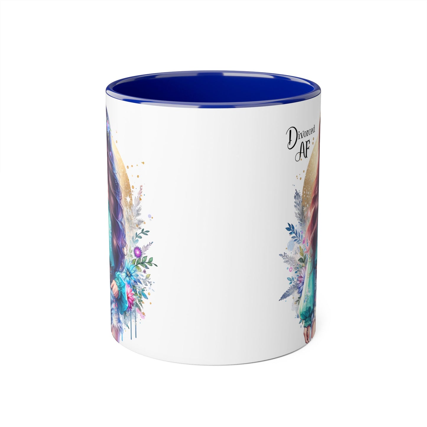 Divorced AF Accent Mug | Inspirational Coffee Cup, Gift for Divorcee, Self-Care, Empowering Drinkware