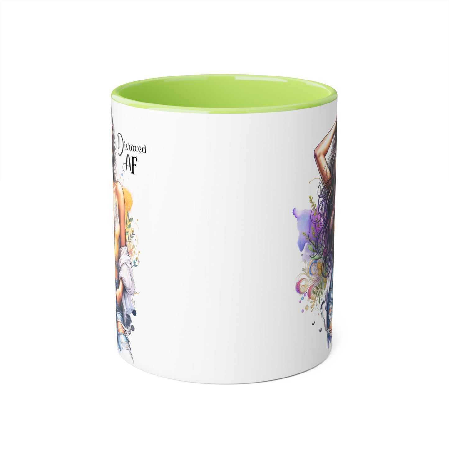 Divorced AF Mug, Stylish 11oz Accent Mug for Coffee Lovers, Perfect for Gifts, Self-Care and Empowerment, Unique Art Design