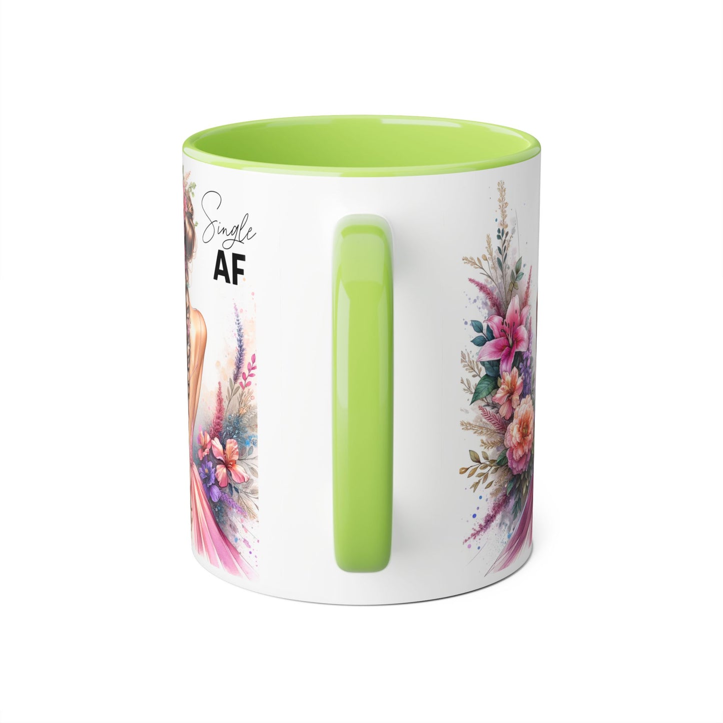 Single AF Floral Accent Mug - Perfect Gift for Single Friends, Celebration, Coffee Lovers, Birthday, Chic Decor