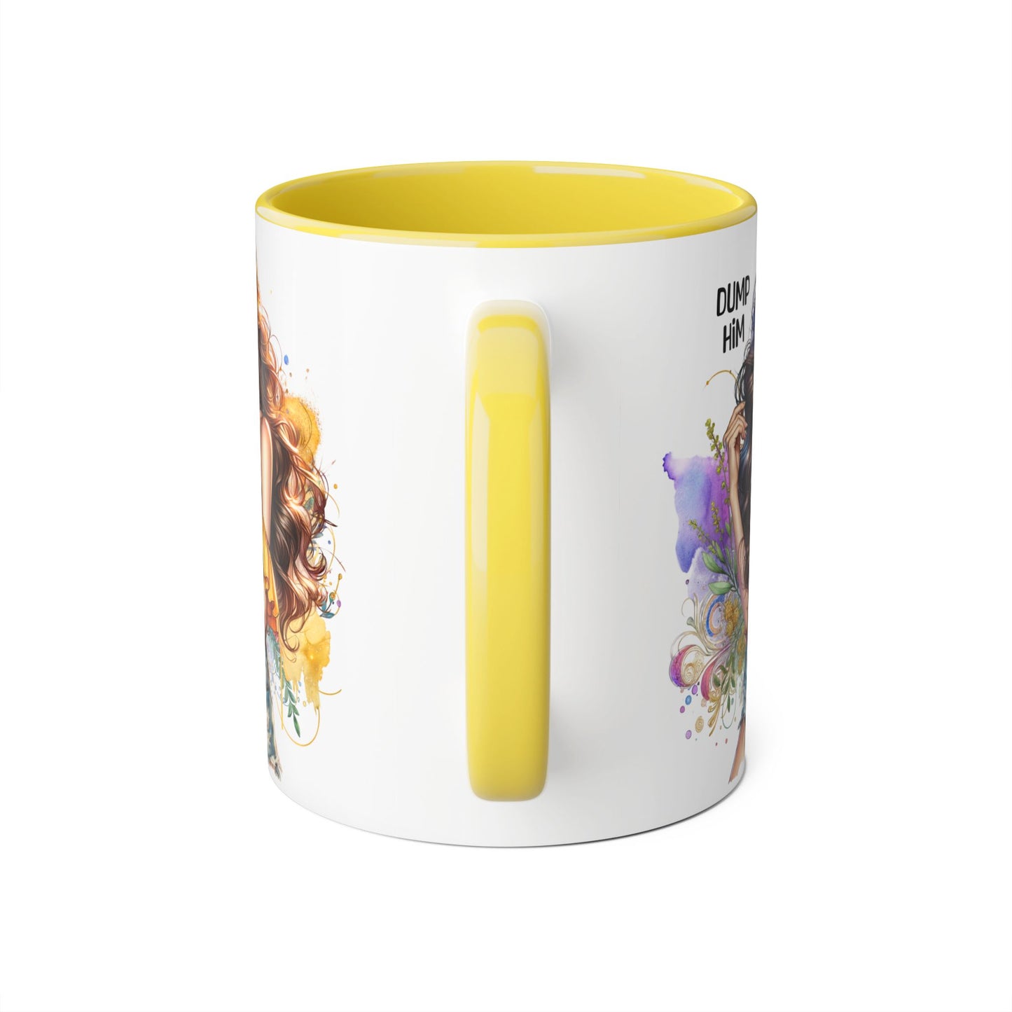 Sassy Accent Mug, Perfect Gift for Coffee Lovers, Celebrate Friendship, Dump Him Design, Stylish 11oz Coffee Cup, Unique Feminine Drinkware