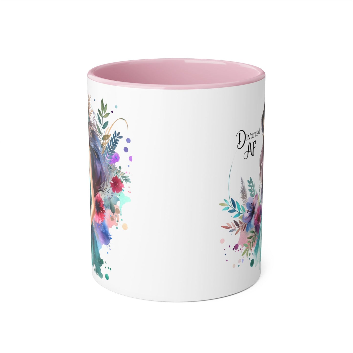Divorced AF Accent Mug - Inspirational Coffee Cup, Unique Gift for Newly Divorced, Motivational Drinkware, Self-Care Mug