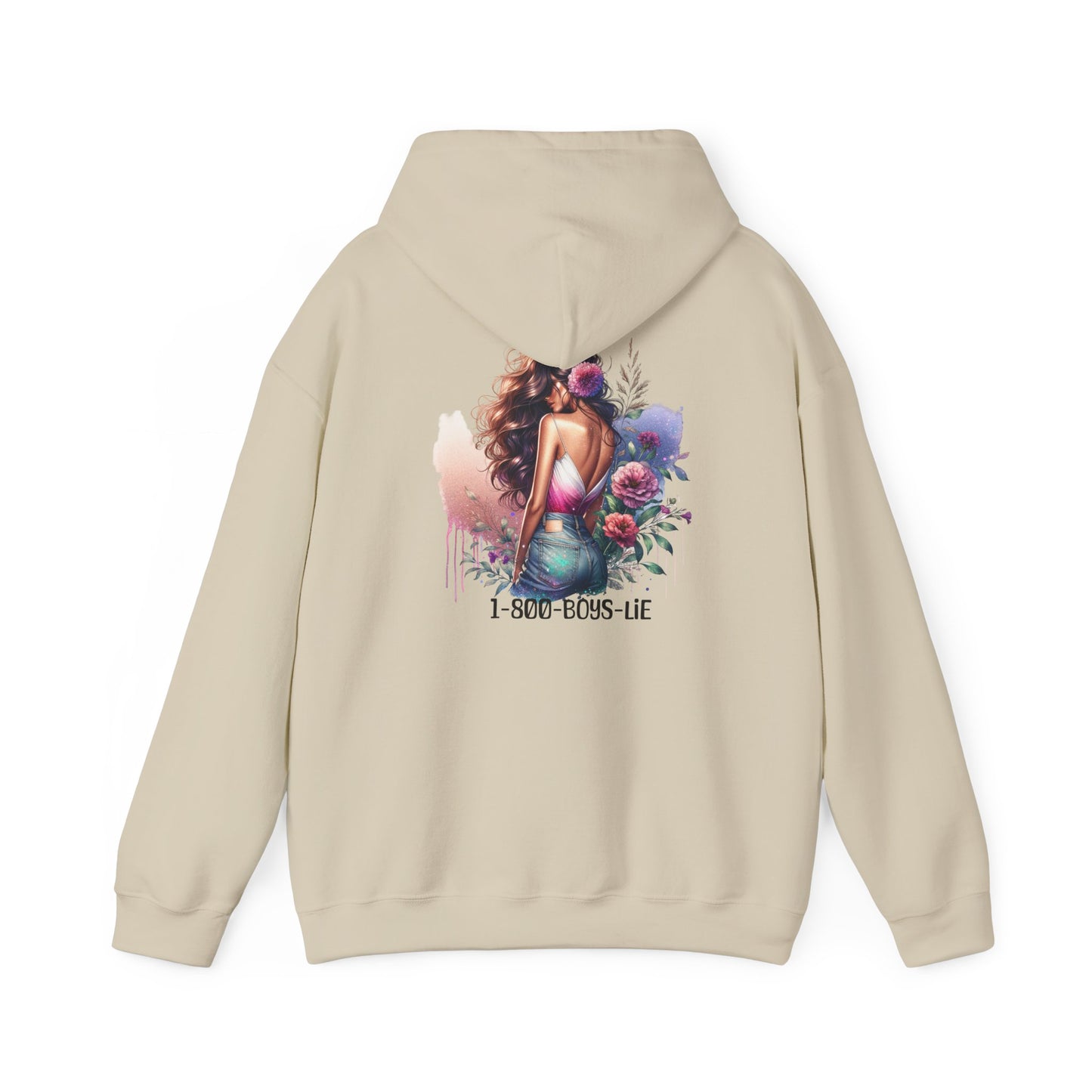 1-800-Boys-Lie Beautiful Floral Mermaid Hoodie - Unisex Heavy Blend™, Perfect for Cozy Days, Gifts, Beach Lovers, Everyday Wear