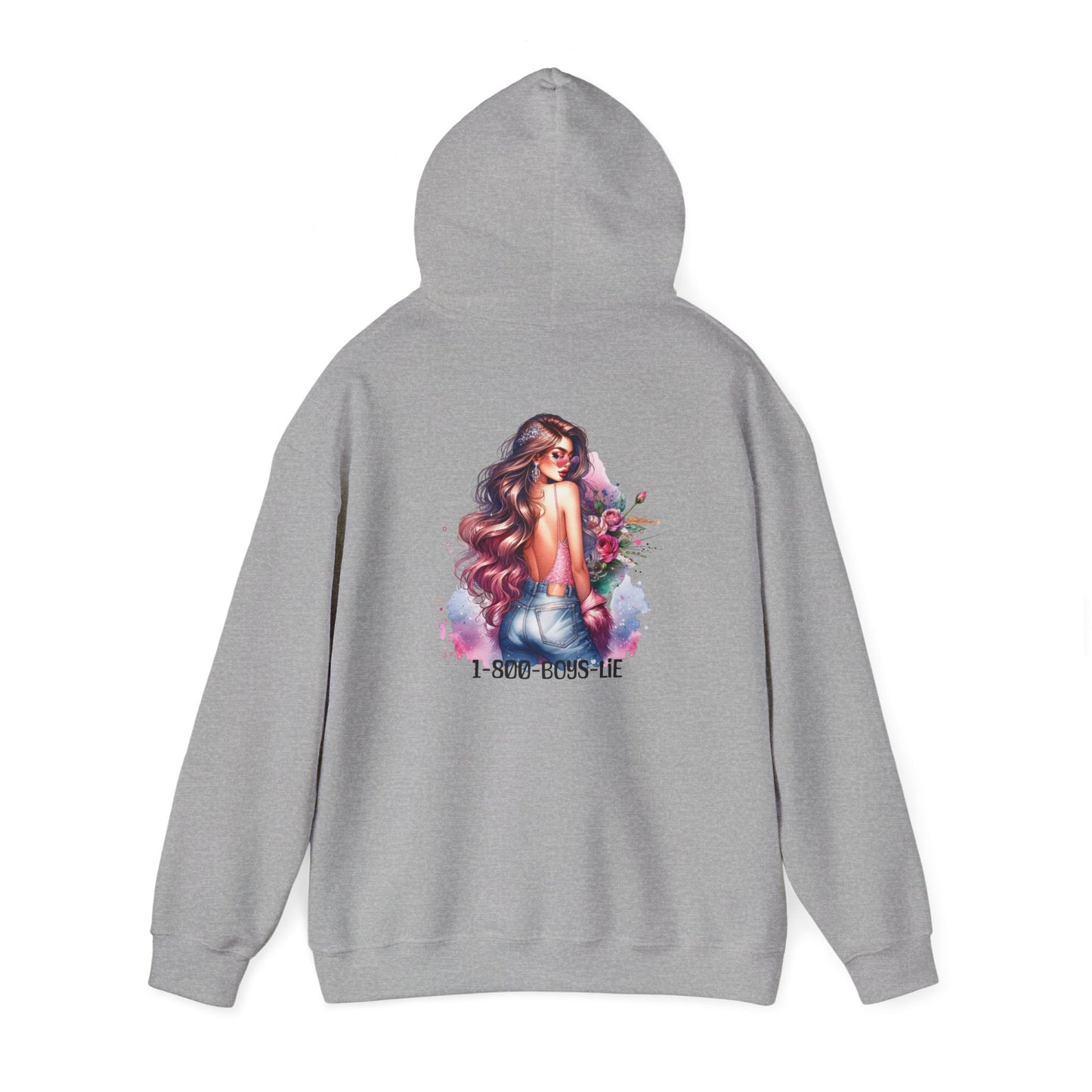 1-800-Boys-Lie Floral Art Hooded Sweatshirt, Cozy Unisex Hoodie, Everyday Wear, Gift for Her, Casual Style