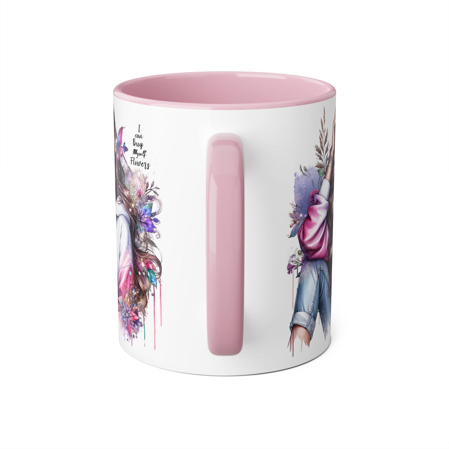 I Can Buy Myself Flowers Artistic Floral Accent Mug | I Keep My Hopes + Dreams, Coffee Cup for Gifts, Home Decor, Birthdays, Self-Care, Tea Lovers