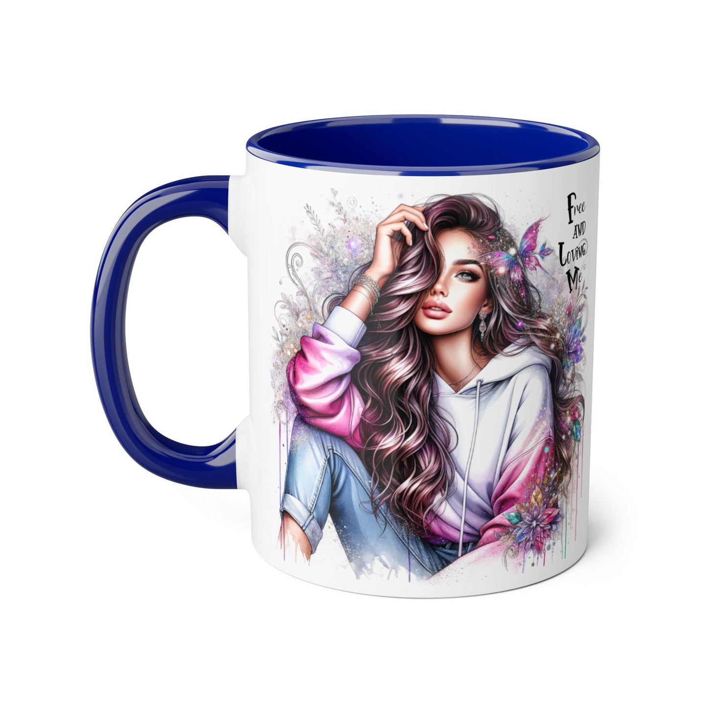 Bohemian Accent Mug - Free and Loving Me, Coffee Lover Gift, Artistic Drinkware, Unique Home Decor, Inspirational Mug