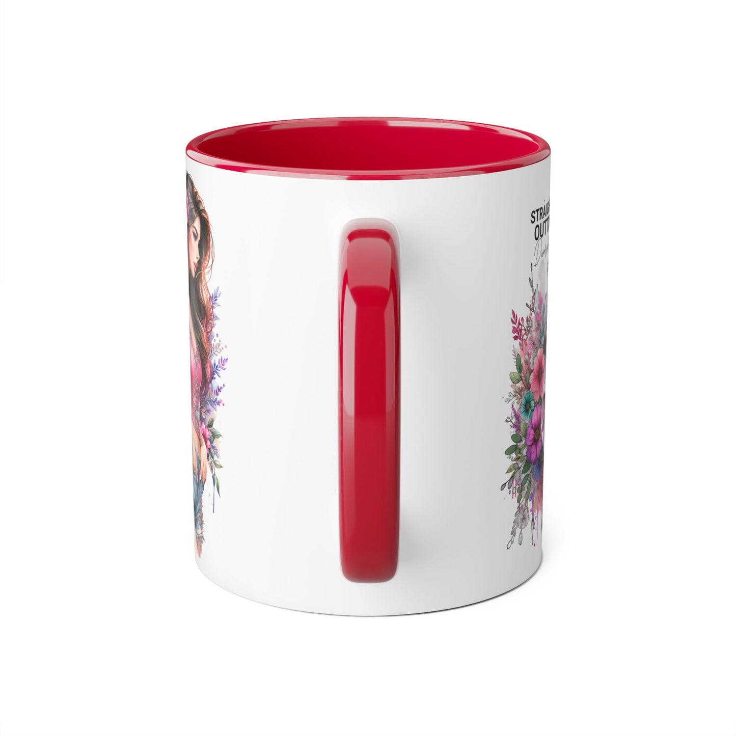 Straight Outta Divorced Humoristic Floral-Inspired Accent Mug, Perfect for Gifts, Home Decor, Coffee Lovers, Tea Enjoyers