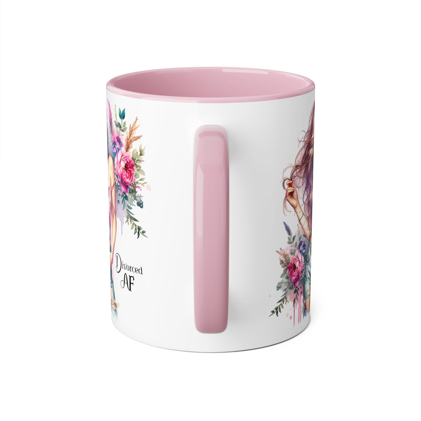 Diamond AF Floral Accent Mug - Stylish Coffee Cup, Great Gift for Her, Birthday, Friendship, Self-Care