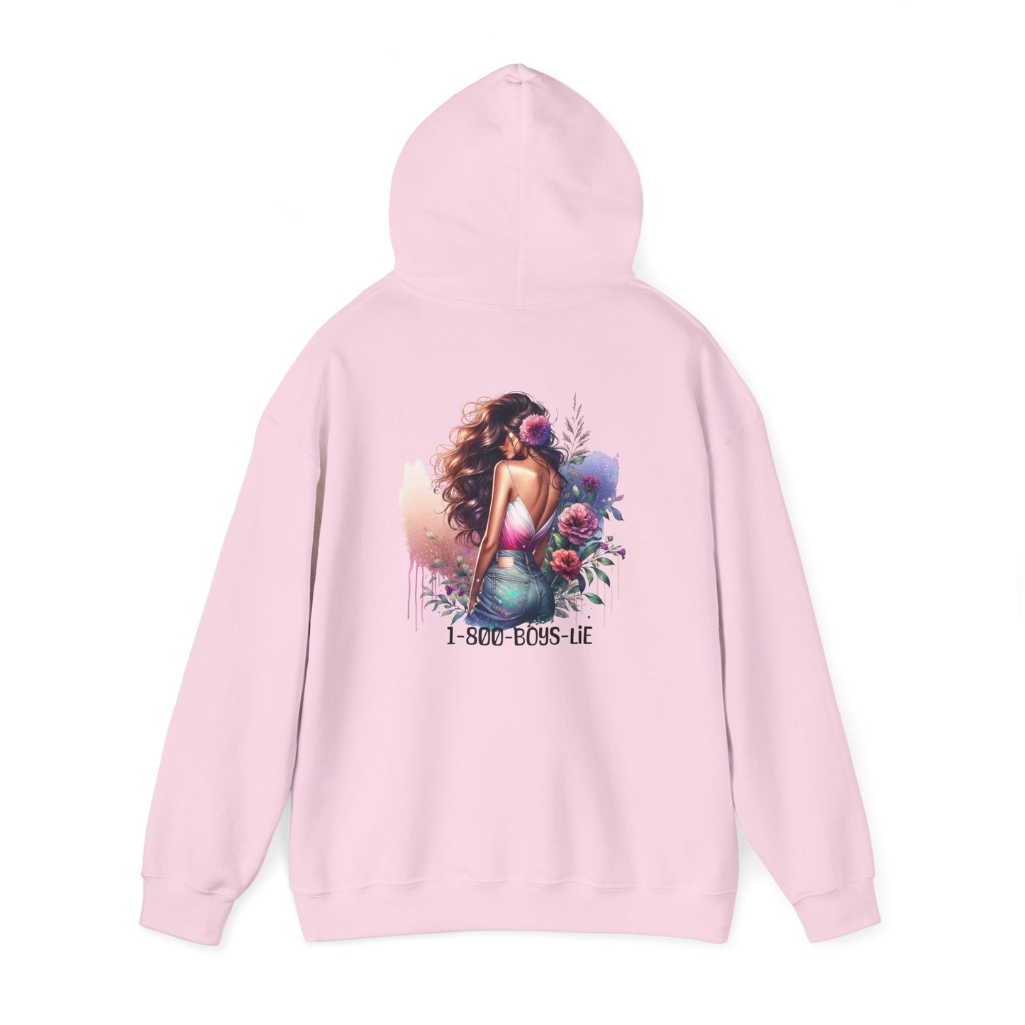 1-800-Boys-Lie Beautiful Floral Mermaid Hoodie - Unisex Heavy Blend™, Perfect for Cozy Days, Gifts, Beach Lovers, Everyday Wear