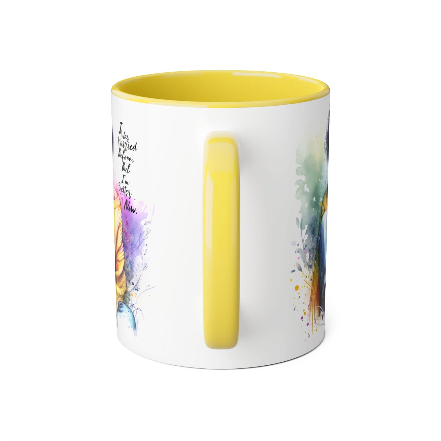 I Was Married Before But I'm Better Now Humoristic Inspirational Art Mug - Custom Accent Coffee Cup for Motivation, Gift for Friends, Positive Vibes, Home Decor, Unique Art
