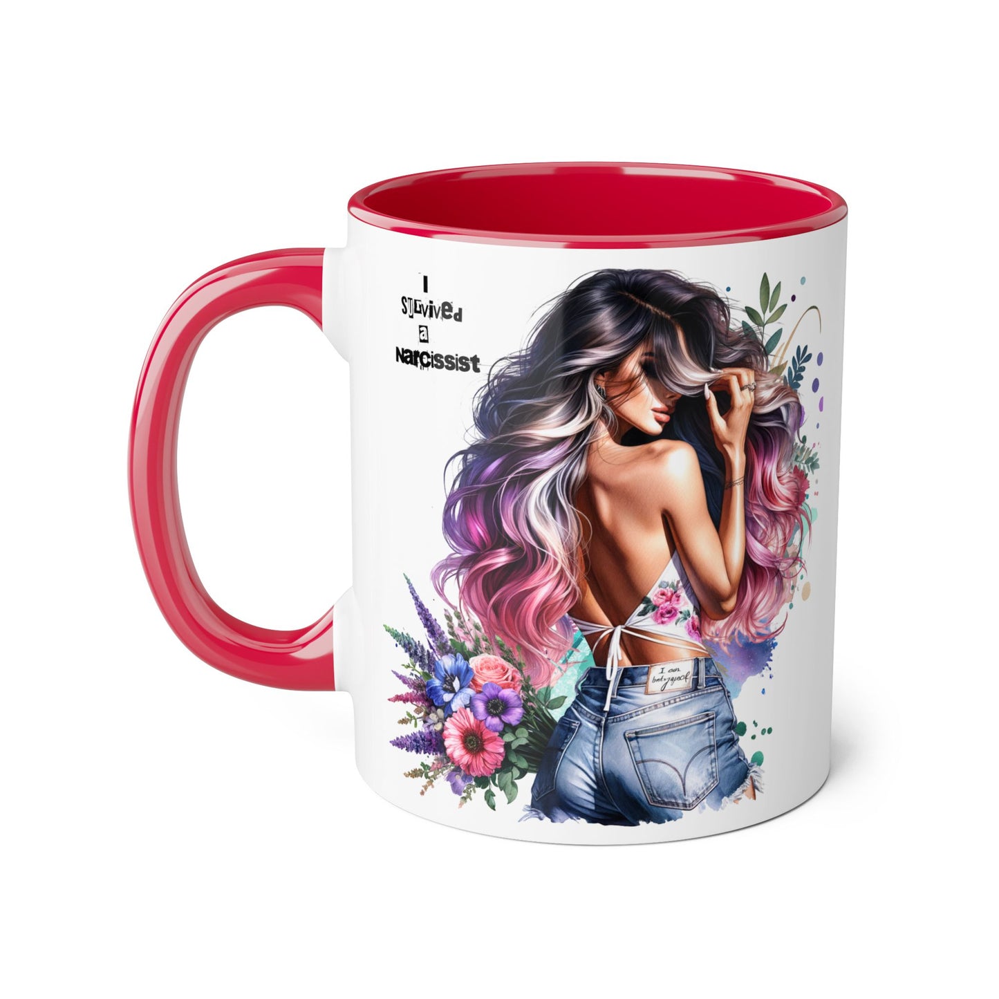 Chic Floral Accent Mug, Inspirational Gift, Ideal for Coffee Lovers, Home Decor, Unique Birthday Gift, Stylish Ceramic Cup