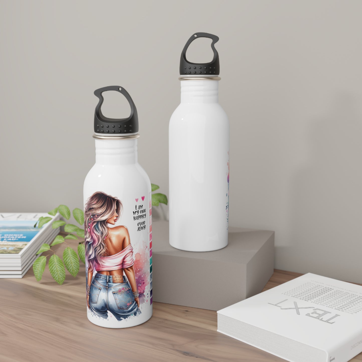 Stylish Motivational Stainless Steel Water Bottle - "I Am My Own Happily Ever After "