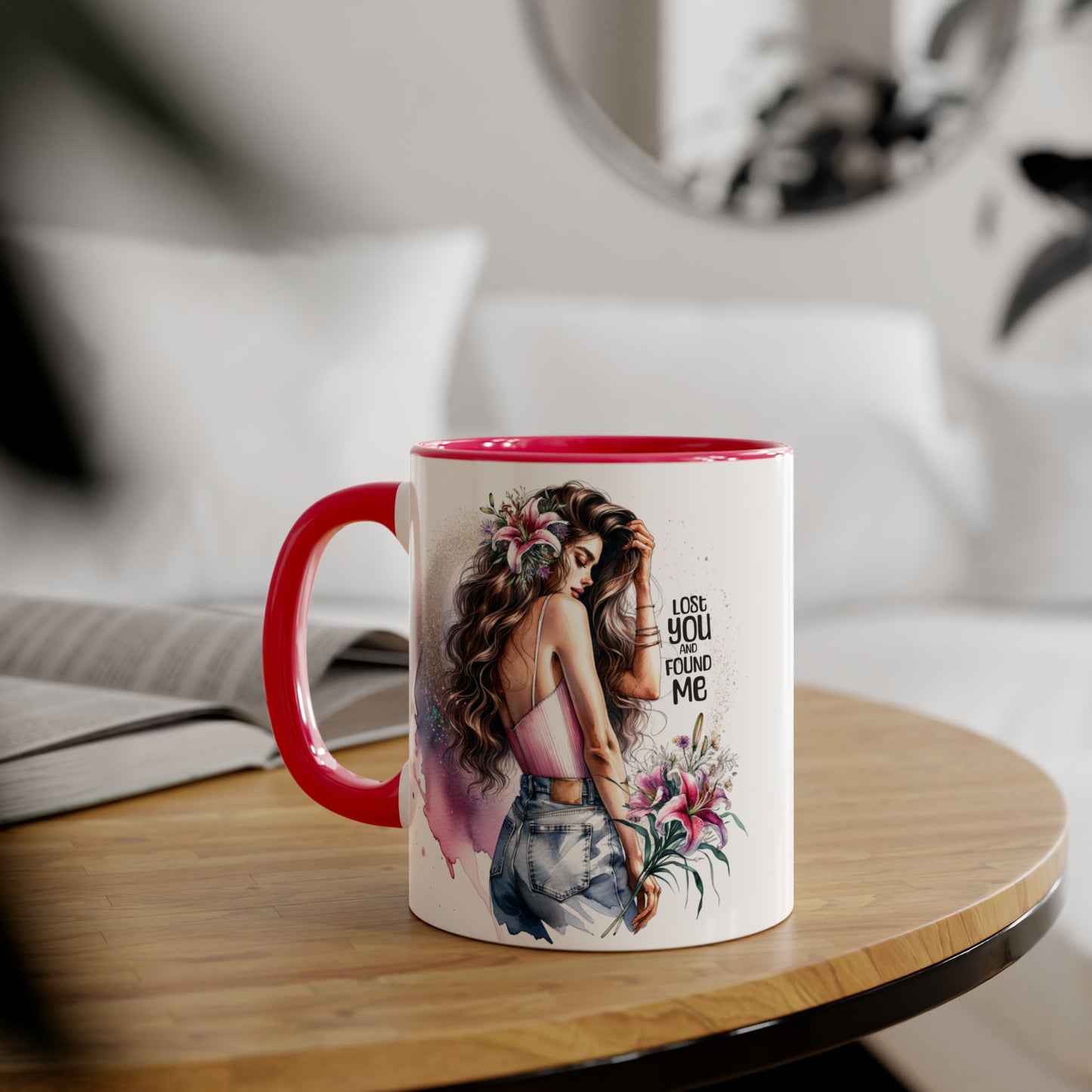 Lost You and Found Me Bohemian Accent Mugs - Lose You Found Me | Artistic Coffee Cup, Unique Gift, Decorative Drinkware, Floral Theme, Stylish Tea Mug