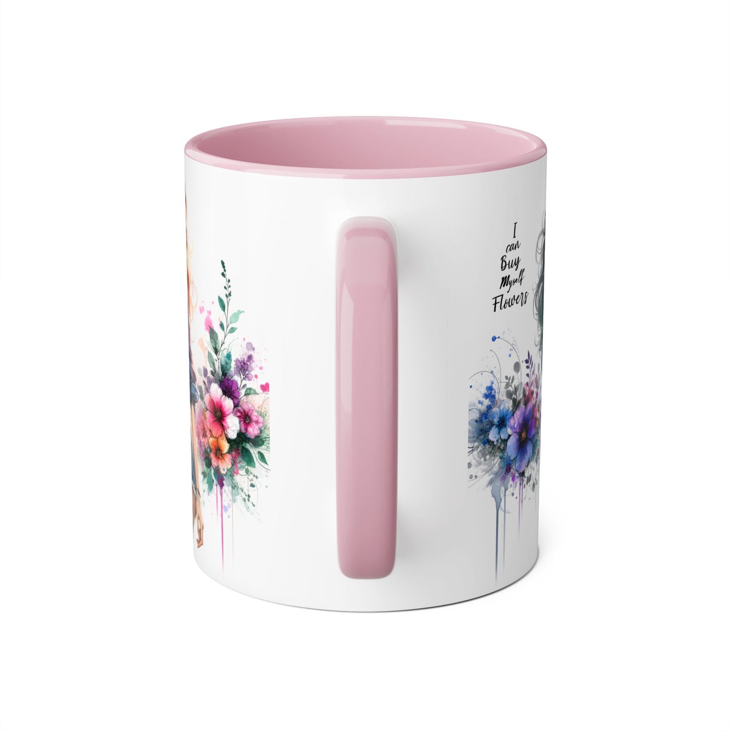 I Can Buy Myself Flowers Floral Twist Coffee Mug, Art Mug, Gift for Her, Creative Home Decor, Birthday Mug, Inspirational Drinkware, Busy with Flowers