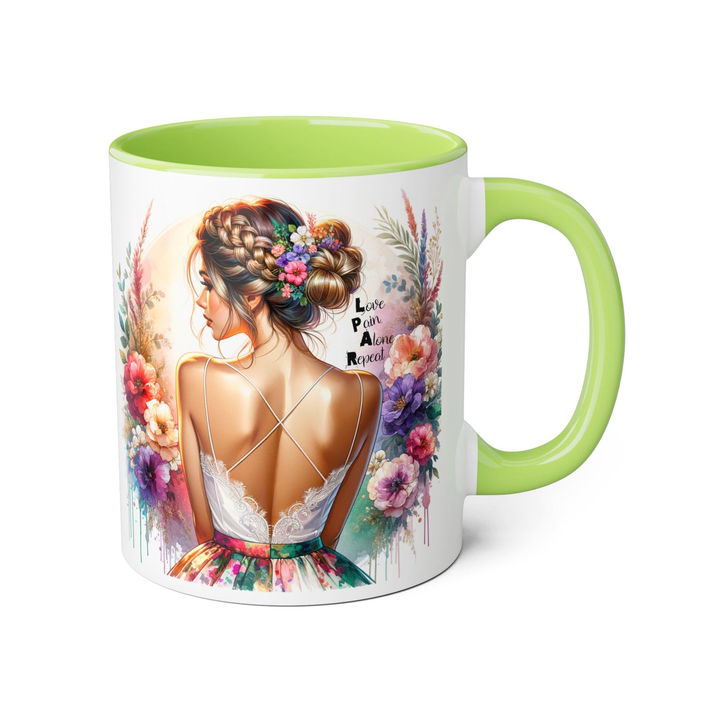 Floral Latte Mug, Inspirational Coffee Cup, Boho Style Mug, Gift for Her, Art Print Mug, Relaxing Beverage Mug