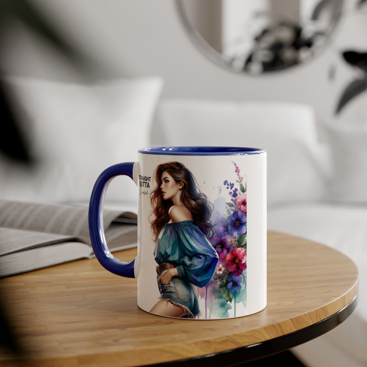 Straight Outta Divorced Humoristic Artistic Accent Mug, Personalized Gift for Coffee Lovers, Floral Design Mug, Straight Outta Mug, Creative Kitchenware, Unique Home Decor