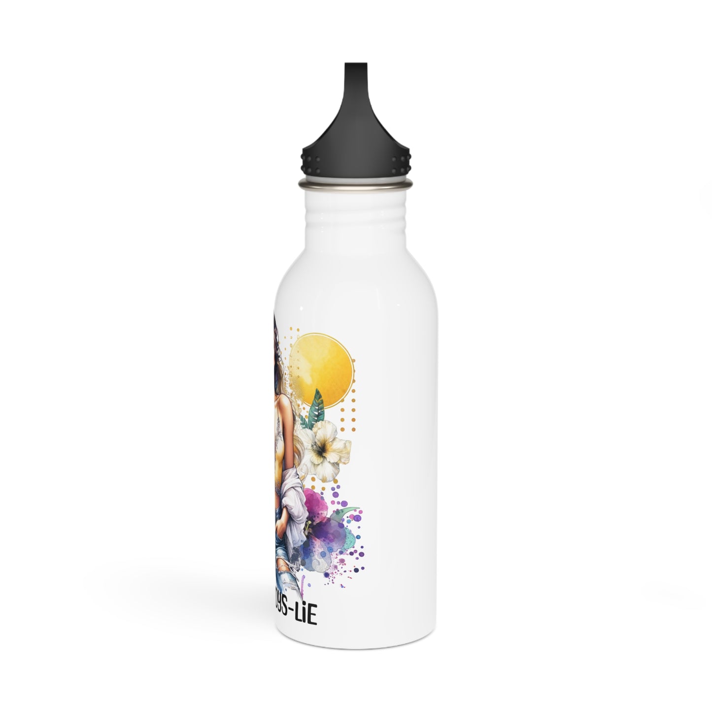 1-800-Boys-Lie Trendy Stainless Steel Water Bottle with Floral Design, Fitness Water Bottle, Cute Drink Flask, Gift for Her, Eco-Friendly Hydration