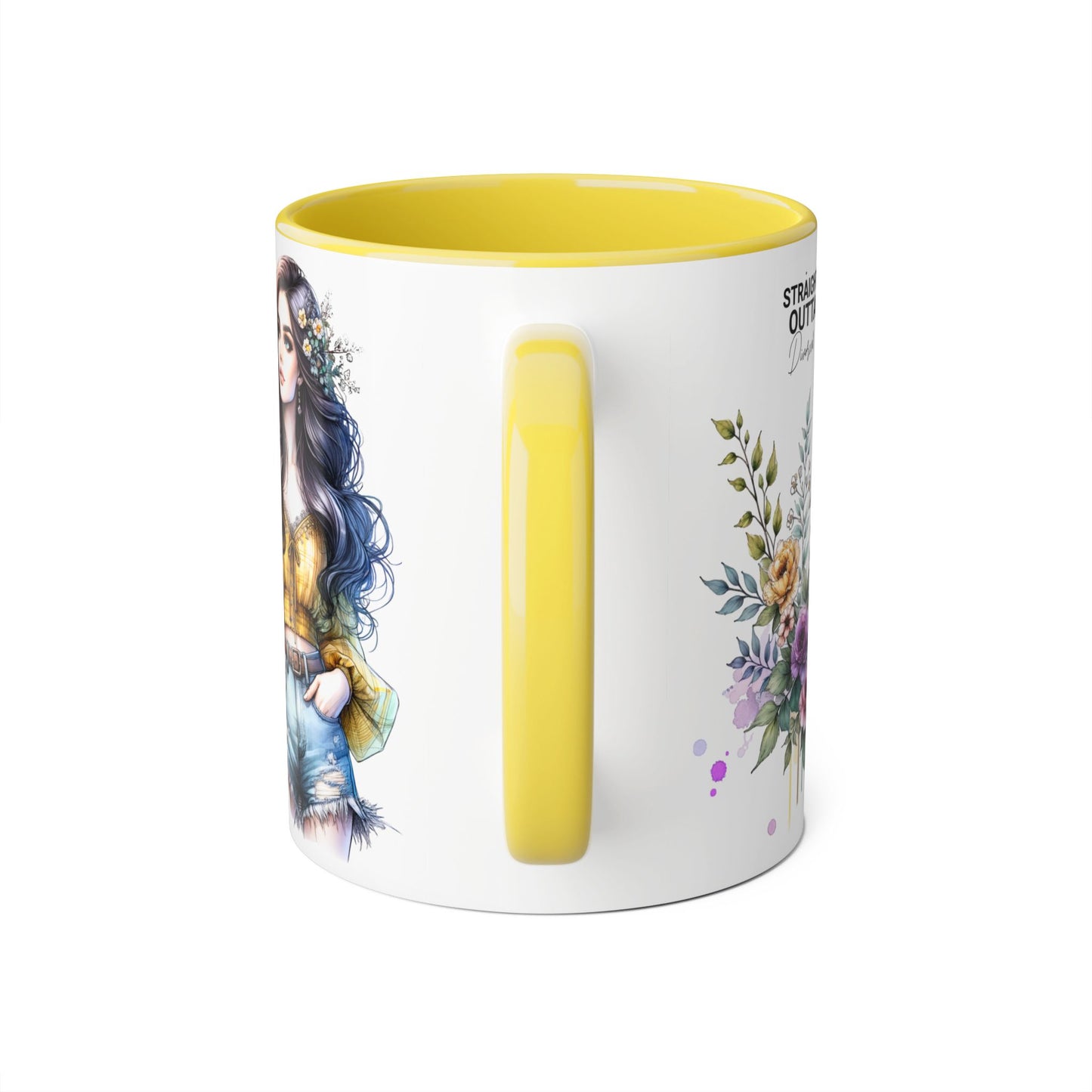 Straight Outta Divorced Humoristic Stylish Floral Accent Mug, Perfect for Coffee Lovers, Gift for Her, Home Decor, Mother's Day, Birthday, Everyday Use