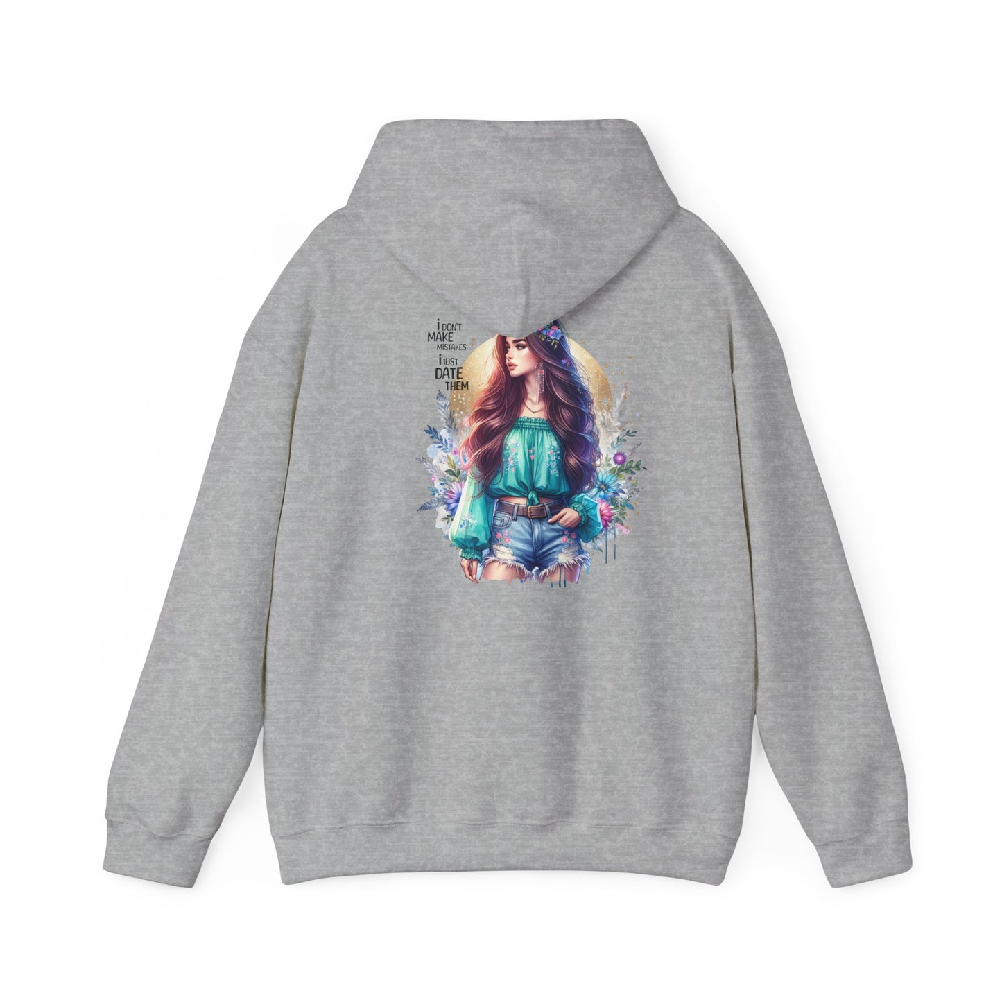 I Don`t Make Mistakes, I Just Date Them Whimsical Art Hoodie, Comfortable Unisex Sweatshirt, Boho Chic Gift, Cozy Streetwear, Perfect for Relaxed Days or Any Occasion