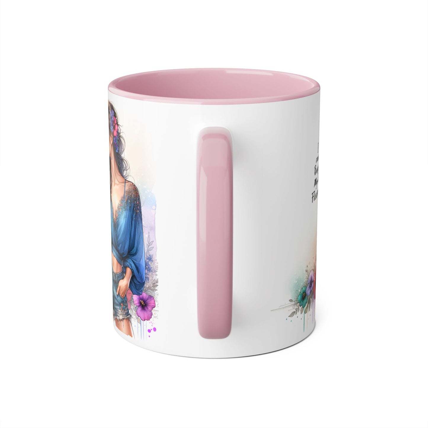 Chic Floral Accent Mug | I Can Buy My Own Flowers | Gift for Her, Coffee Cup, Art Mug, Inspirational Drinkware, Stylish Tea Mug