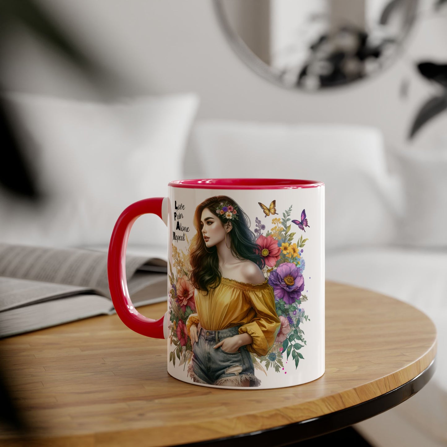 Whimsical Floral Accent Mug, Inspirational Gift for Friends, Nature Lovers, Home Décor, Coffee/Tea Mug, Unique Art