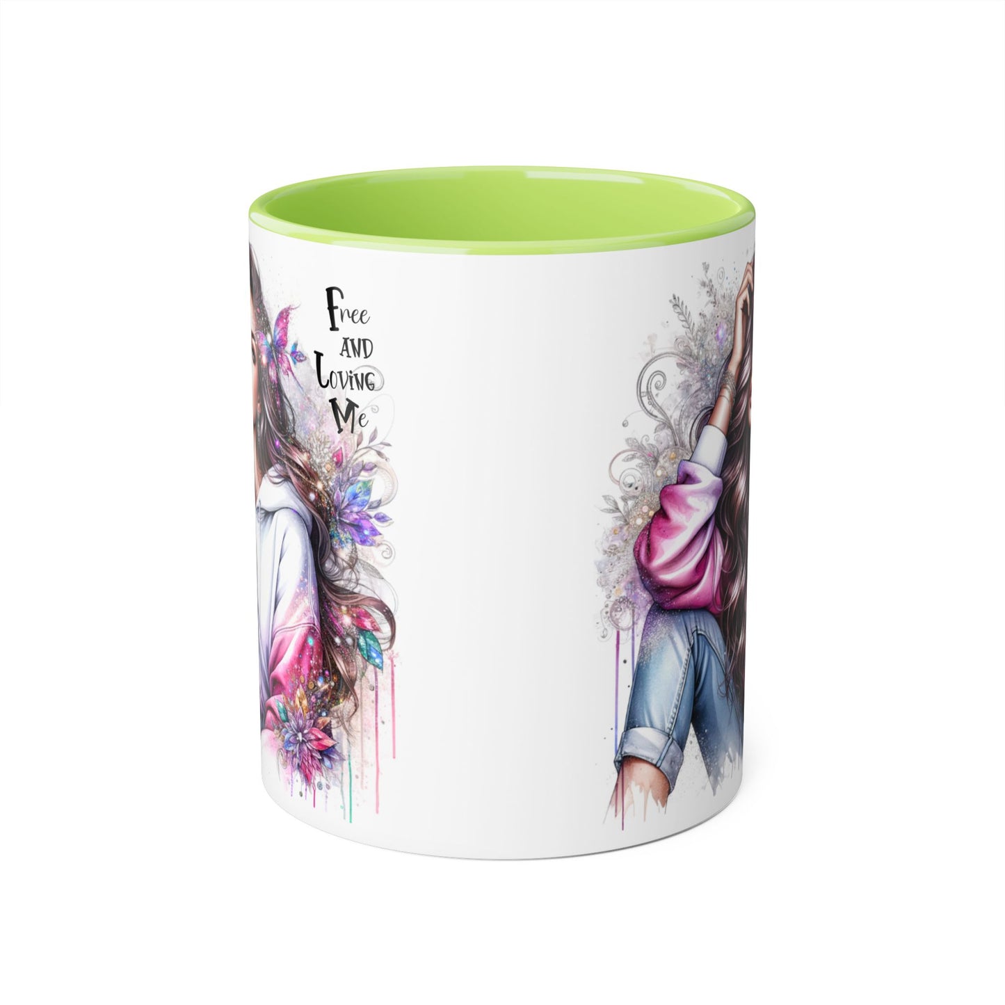 Bohemian Accent Mug - Free and Loving Me, Coffee Lover Gift, Artistic Drinkware, Unique Home Decor, Inspirational Mug
