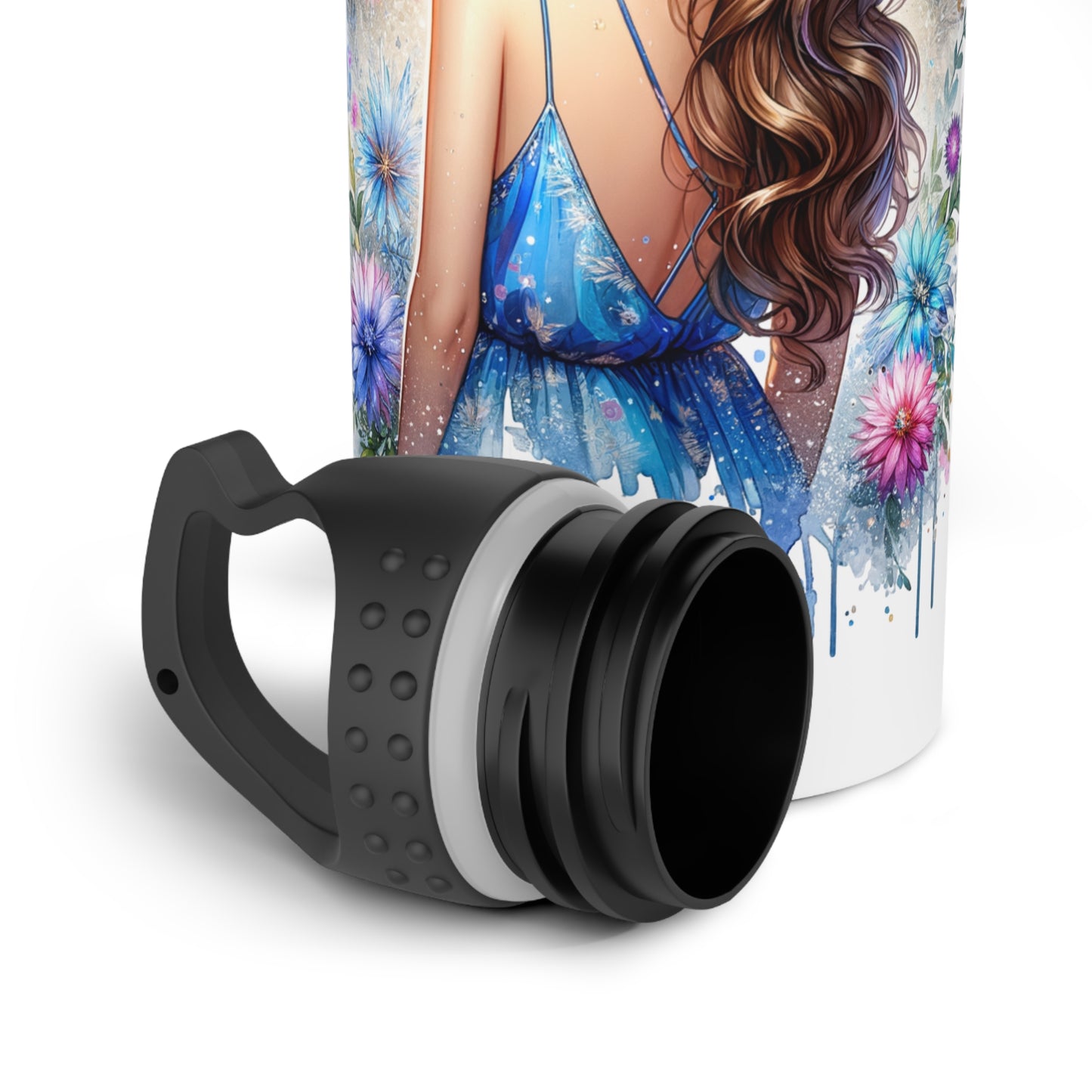 I'm Too Cute For My Ex Floral Girl Stainless Steel Water Bottle, Travel Mug, Hydration Bottle, Gift for Her, Sports Bottle, Eco-Friendly Water Container
