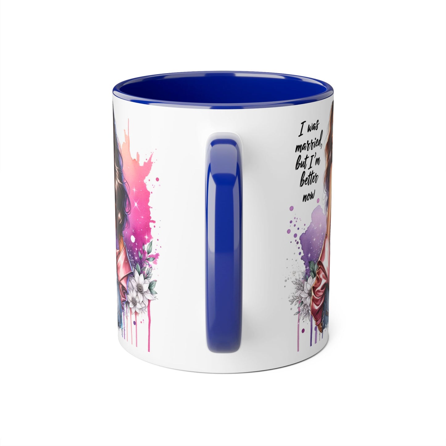 I Was Married Before But I'm Better Now Humoristic Empowered Woman Accent Mug - Inspirational Coffee Cup, Gift for Her, Motivational Mug, Self-Love Reminder, Unique Office Decor