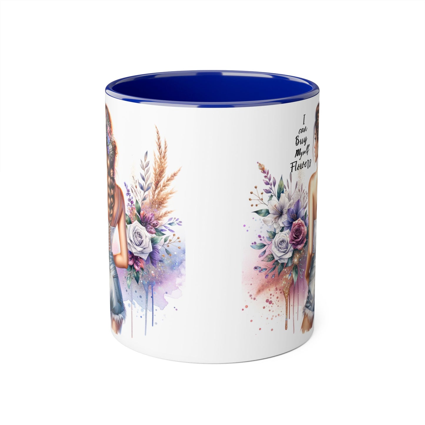 I Can Buy Myself Flowers Floral-Inspired Accent Mug, Boho Coffee Cup, Gift for Flower Lovers, Artful Drinkware for Special Occasions, Women's Inspirational Mug