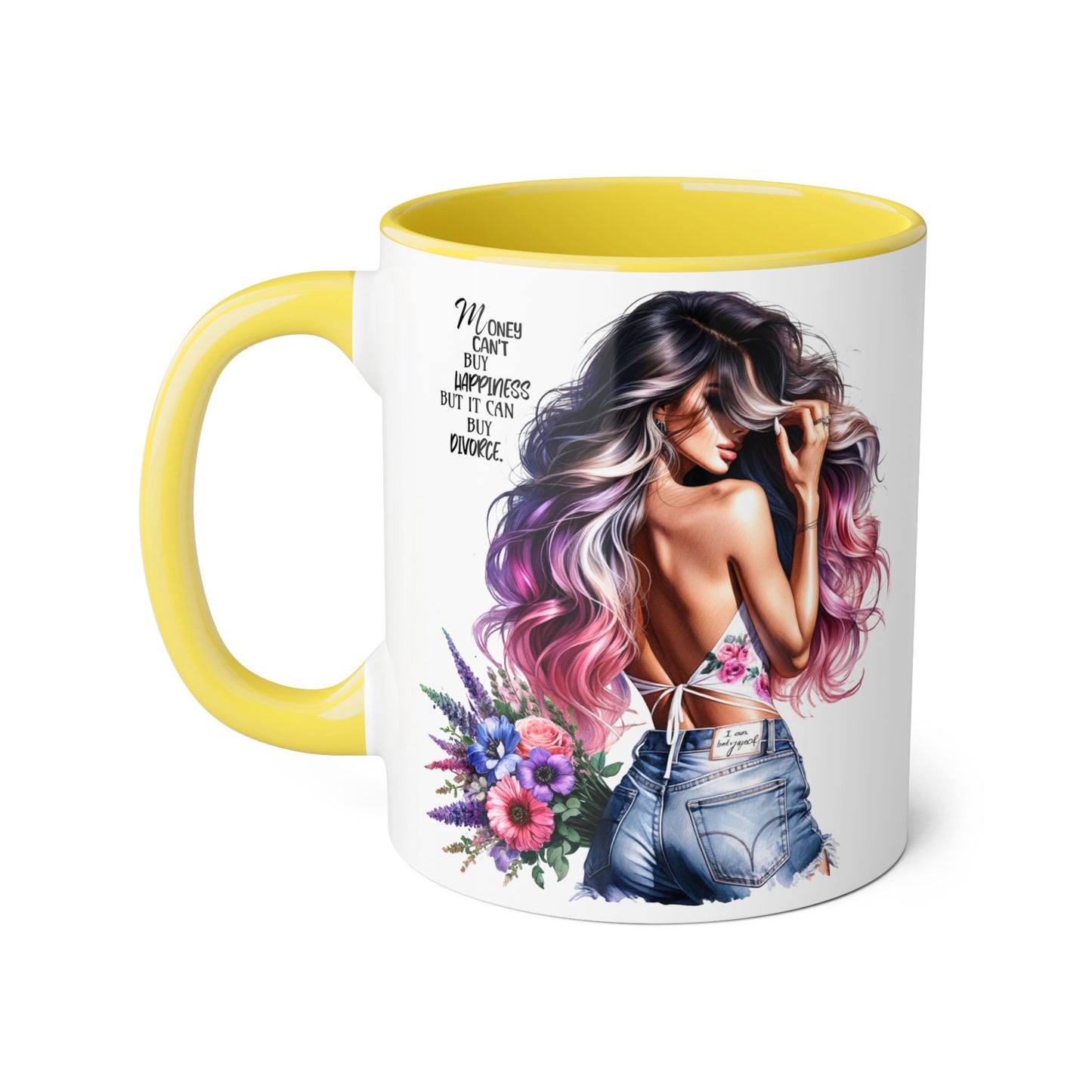 Mug - Money Can't Buy Happiness But It Can Buy Divorce Humoristic Accent Mug, 11oz