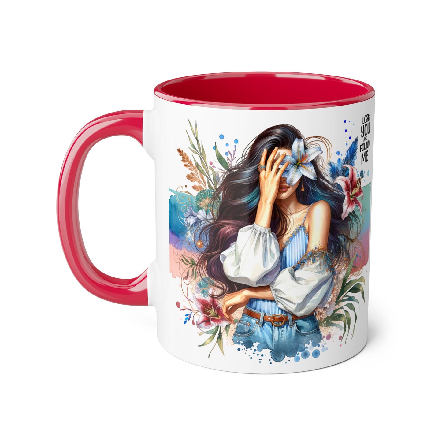 Lost You and Found Me Bohemian Accent Mug | Inspirational Gift for Her | Floral Coffee Cup | Unique Tea Mug | Art Lover's Drinkware