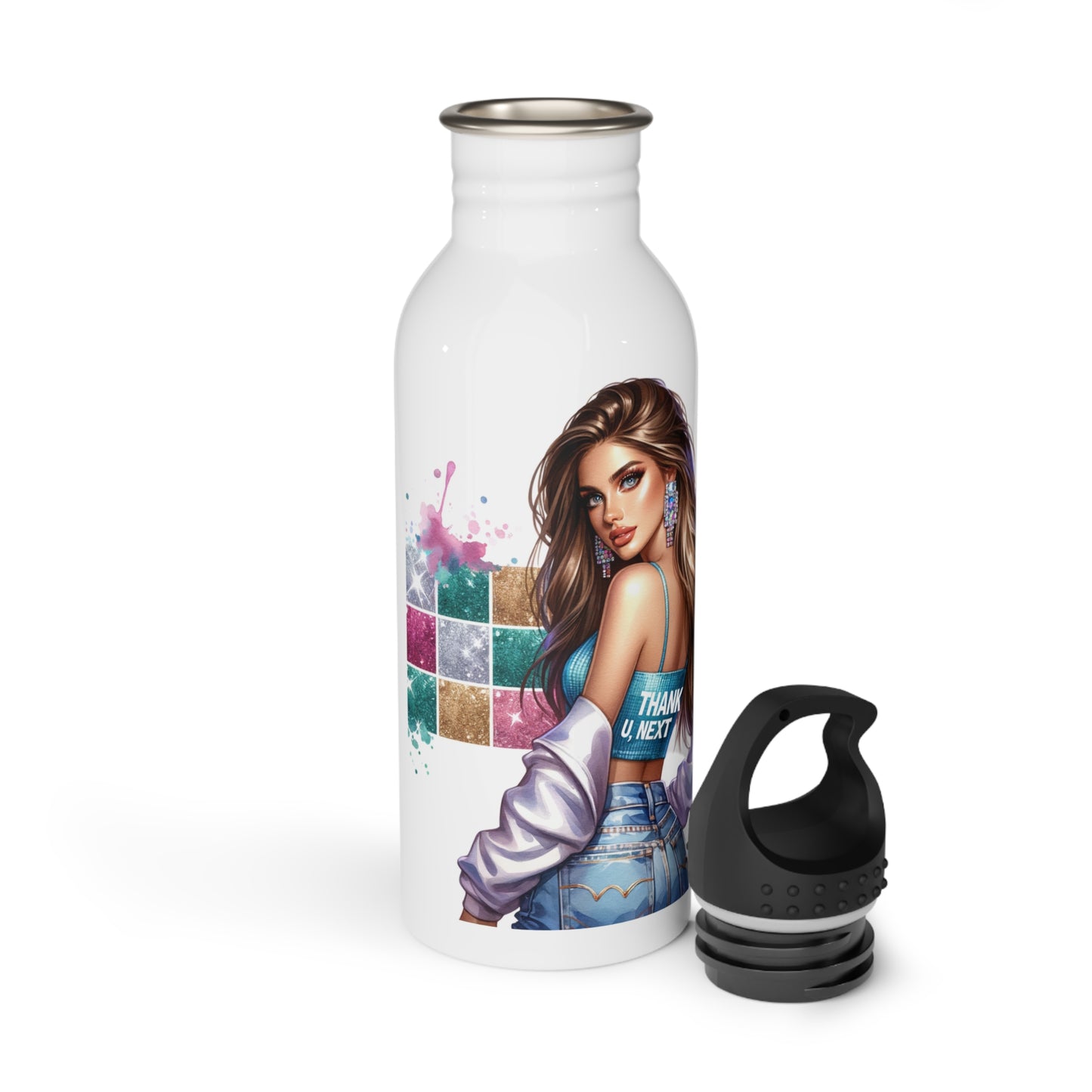 Thank U, Next Stylish Stainless Steel Water Bottle with Fashionista Design, Eco-Friendly Drinkware, Gift for Her, Personalized Hydration, Gym Essential