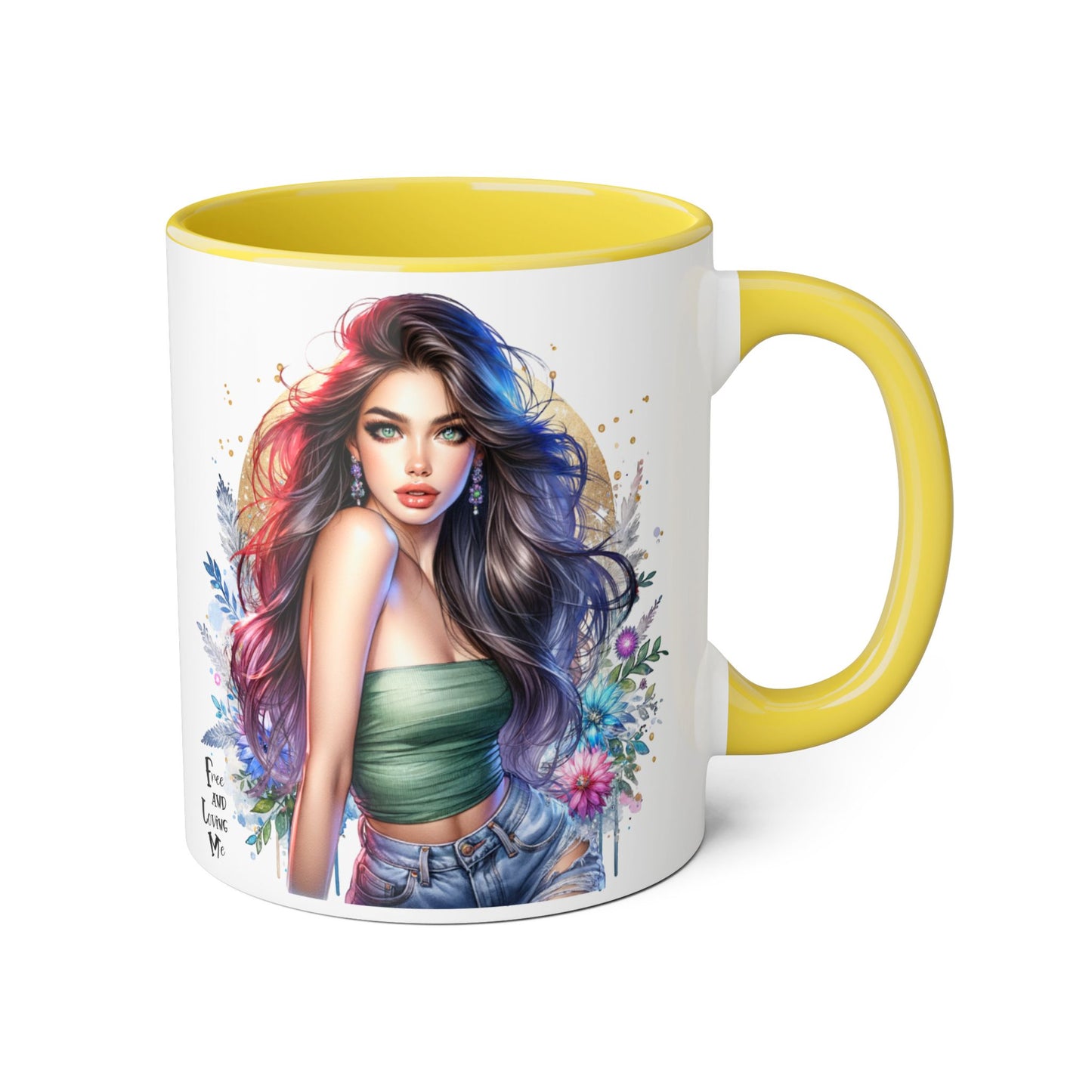 Bohemian Accent Mugs, Artistic Coffee Cup, Colorful Floral Mug, Gift for Her, Unique Art Collection, Cozy Vibe