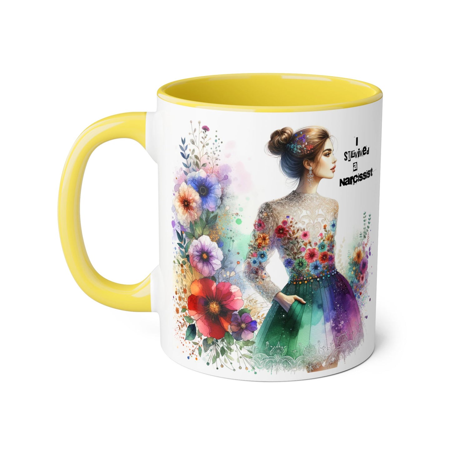 Colorful Floral Quotes Coffee Mug, Gift for Flower Lovers, Inspirational Mug, Unique Tea Cup, Perfect for Birthdays