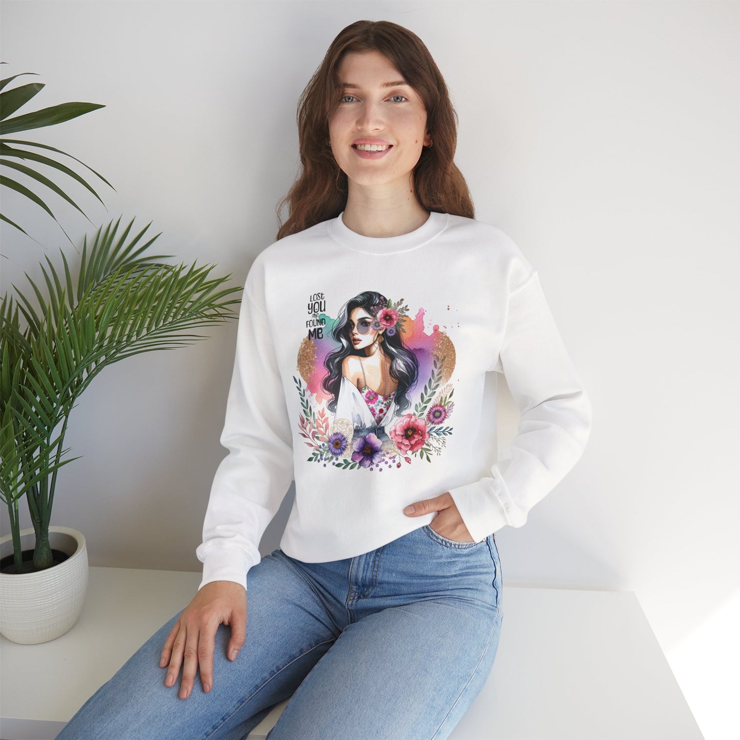 Lost You And Found Me Bohemian Floral Sweatshirt | You Are Beautiful | Cozy Unisex Crewneck for Women, Gift for Her, Casual Wear, Spring Fashion