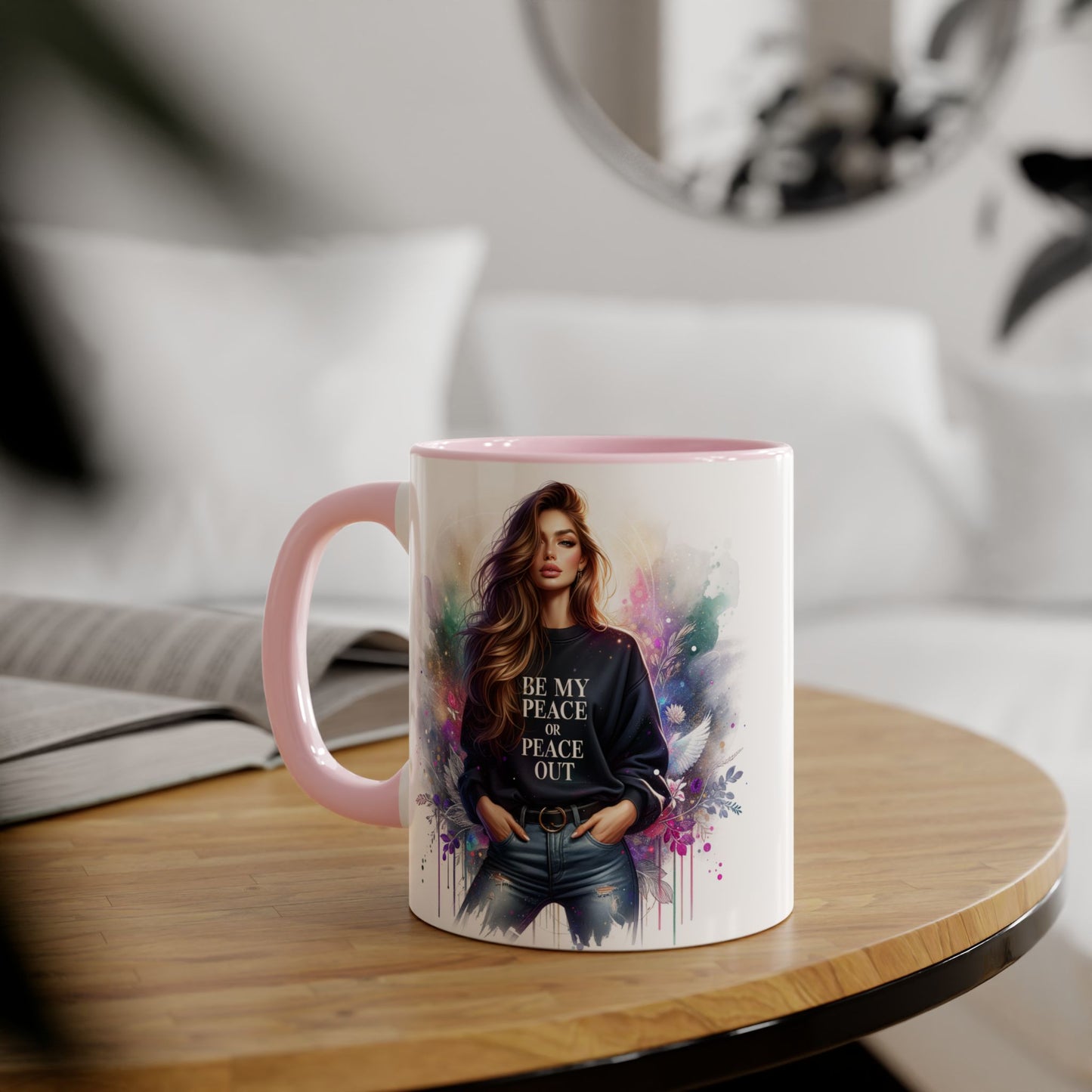 Be My Peace or Peace Out Accent 11oz Mug