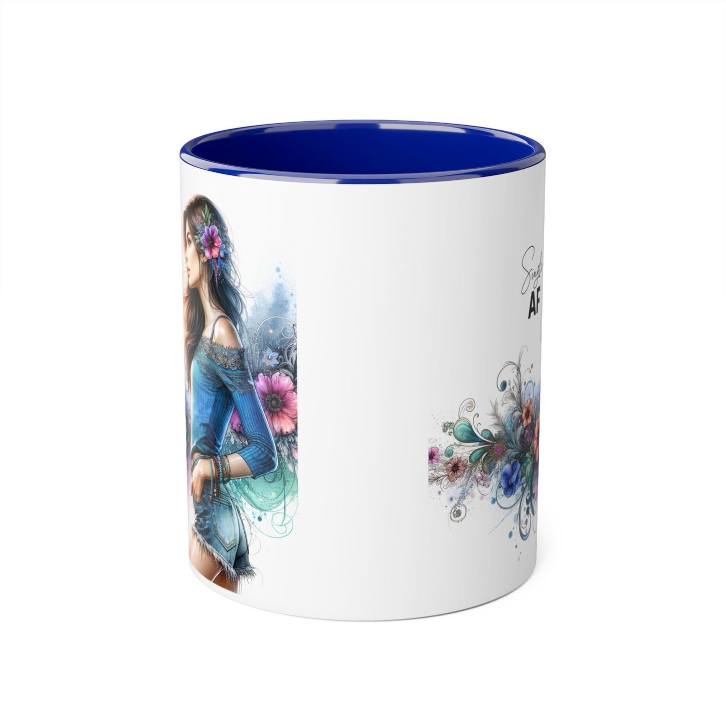 Vibrant Accent Mug - Perfect Gift for Singles, Fun Coffee Cup, Floral Artwork, Sassy Home Decor, Unique Birthday Present