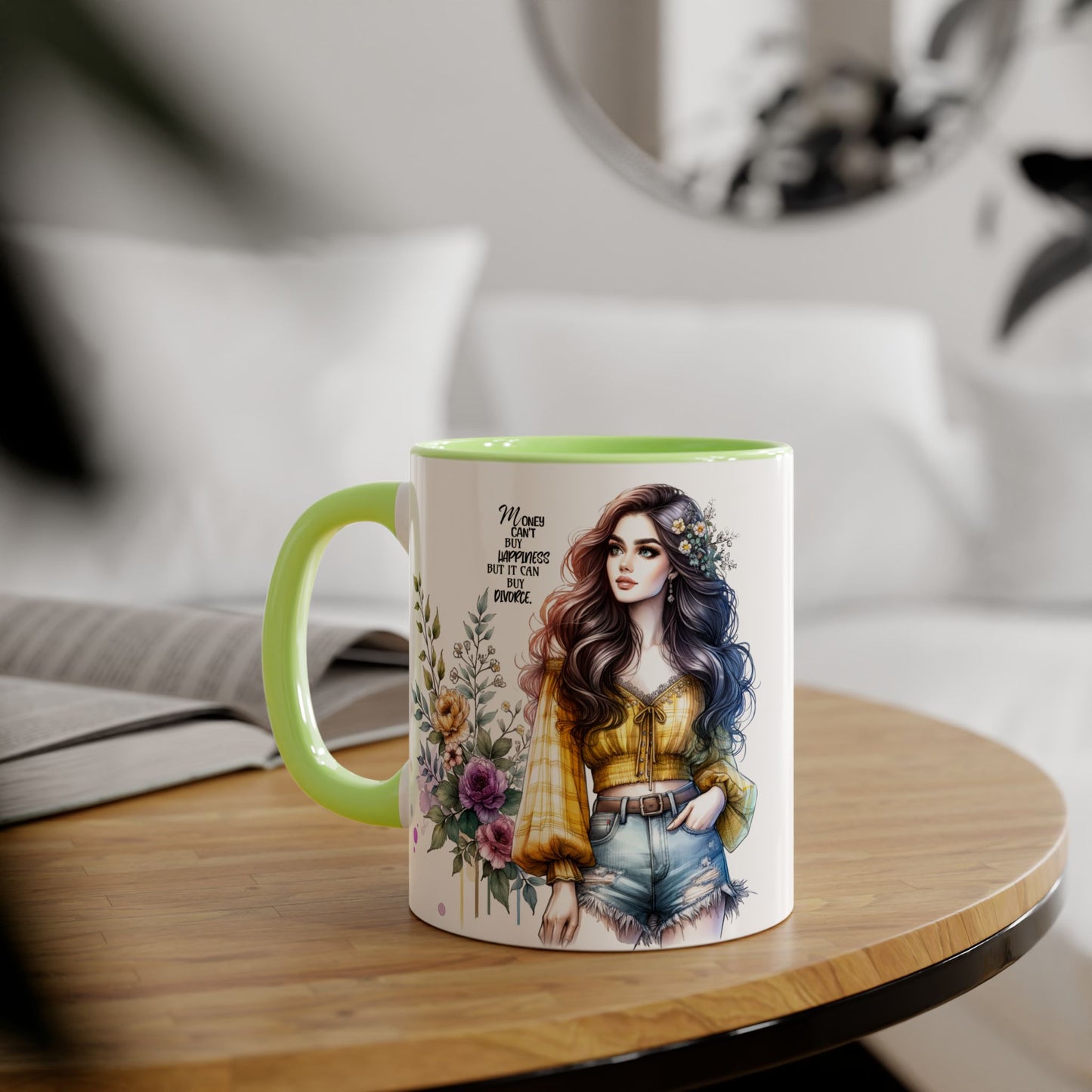Mug Money Can't Buy Happiness But It Can Buy Divorce Humoristic 11oz Accent Mug