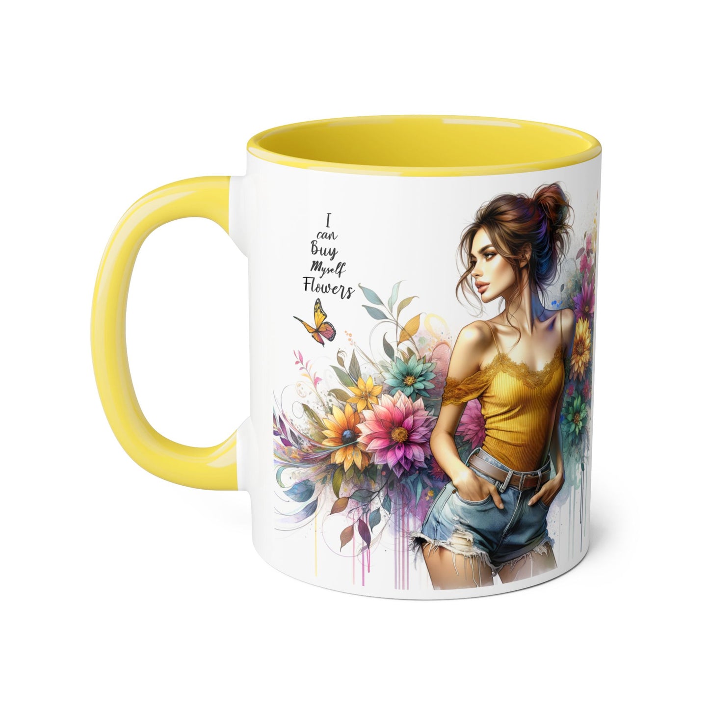 I Can Buy Myself Flowers Floral Vibes Coffee Mug, Art Mug for Flower Lovers, Gift for Gardeners, Birthday Mug, Home Decor
