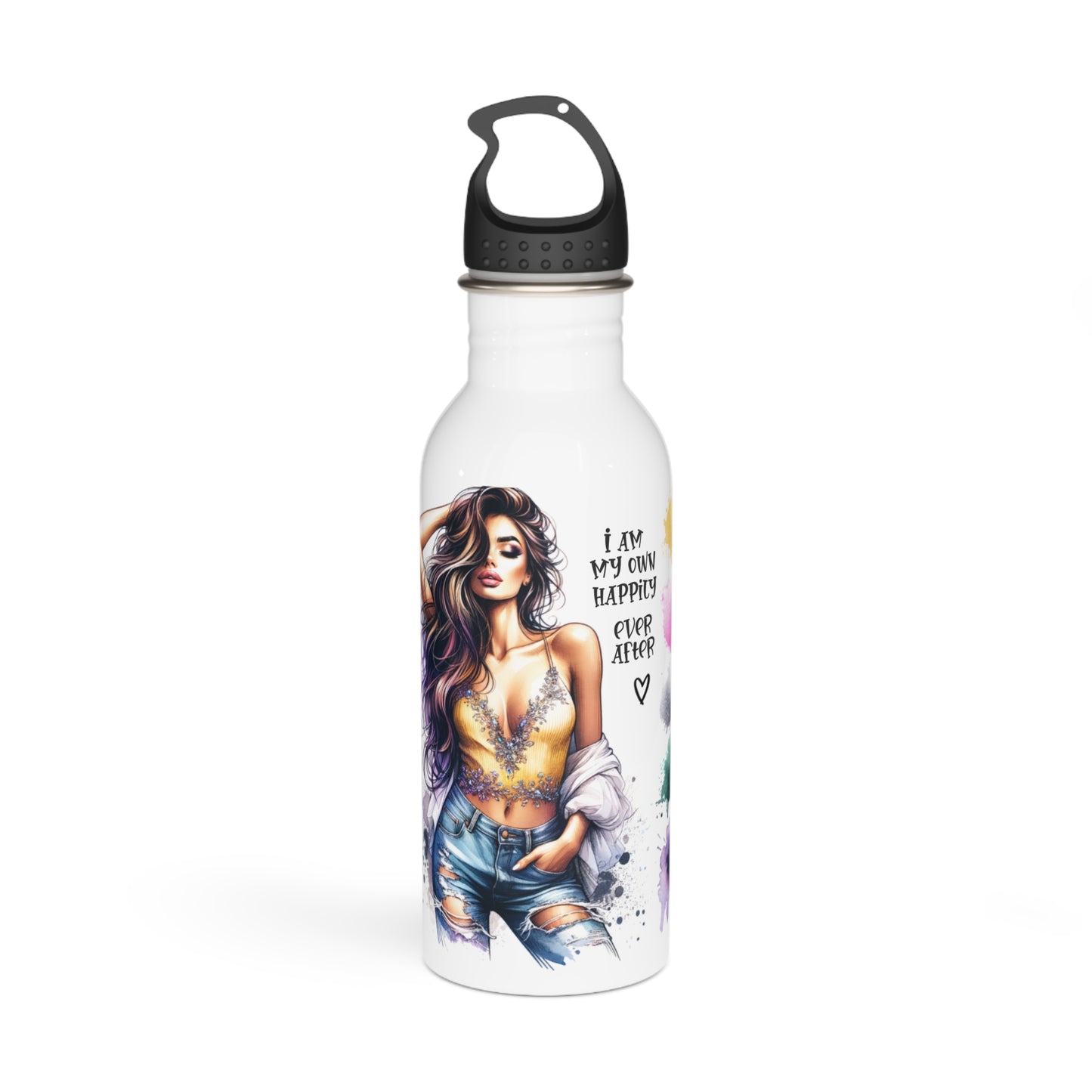 Inspirational Stainless Steel Water Bottle - "I Am My Own Happy Ever After" Design