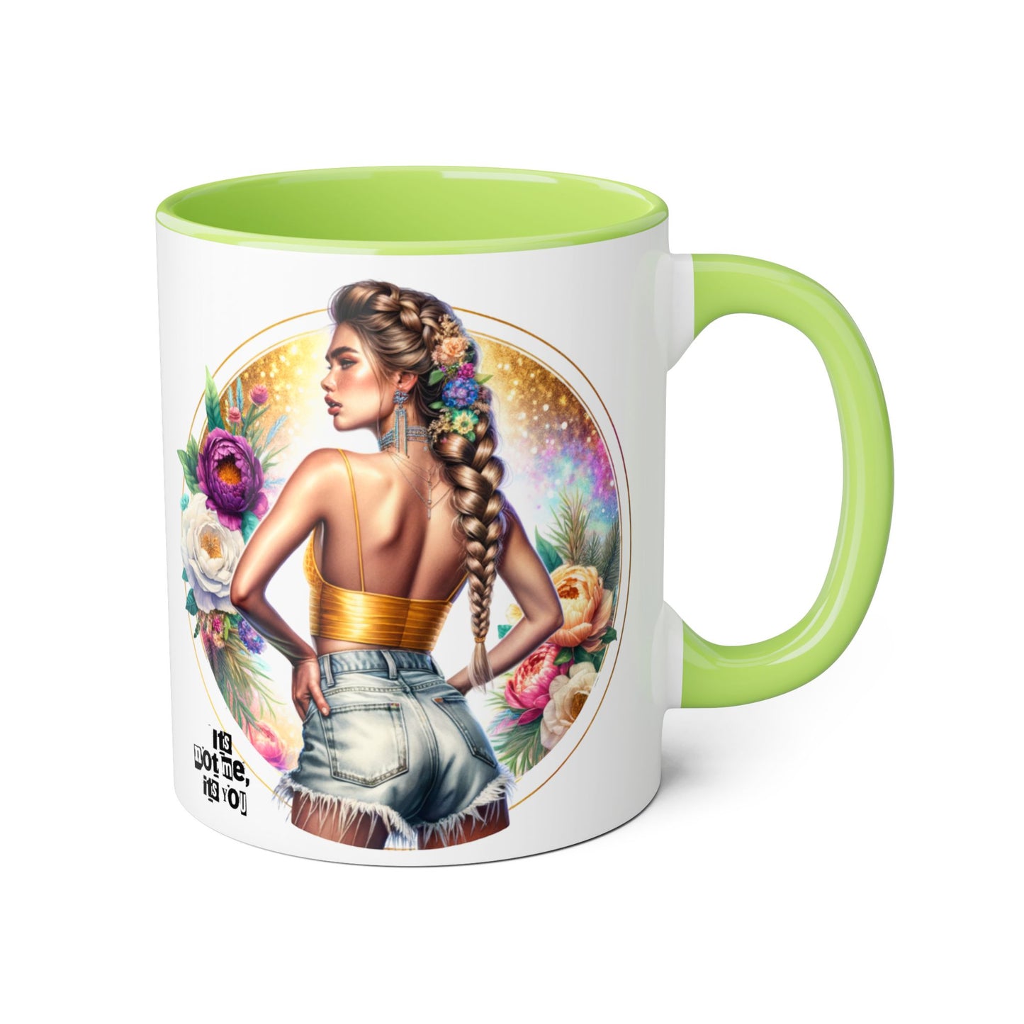 It's Not Me, It's You Humoristic Beautiful Floral Accent Mugs - Unique Coffee Cup for Art Lovers, Perfect Gift for Home Decor, Birthday, or Wedding