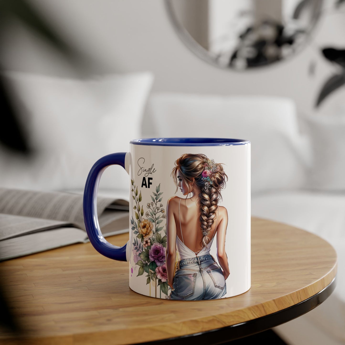 Single AF Chic Floral Accent Mug for Single Ladies | Perfect Gift for Birthdays, Weddings, or Just Because