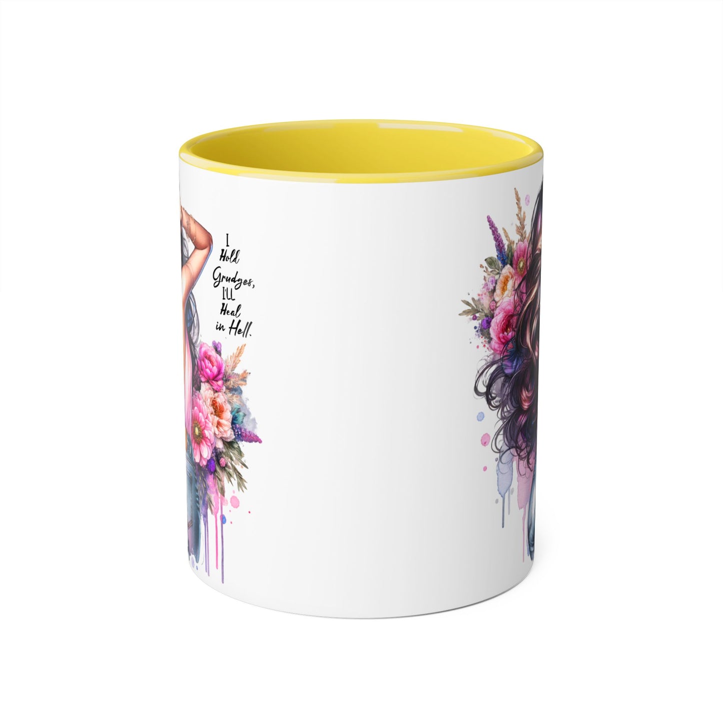 Floral Goddess Accent Mug, Inspirational Coffee Cup, Gift for Her, Empowering Drinkware, Perfect for Birthdays and Celebrations