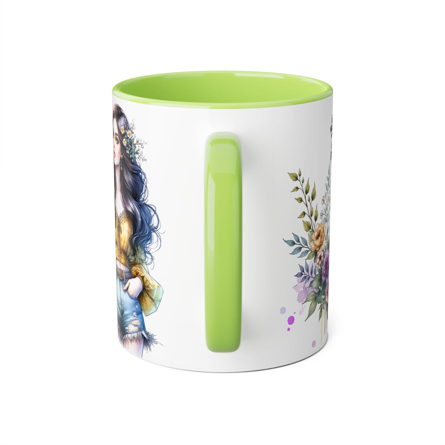 I Don't Make Mistakes, I Date Them Boho Floral Accent Mug, Coffee Cup, Gift for Her, Inspirational Mug, Birthday Gift, Women Empowerment