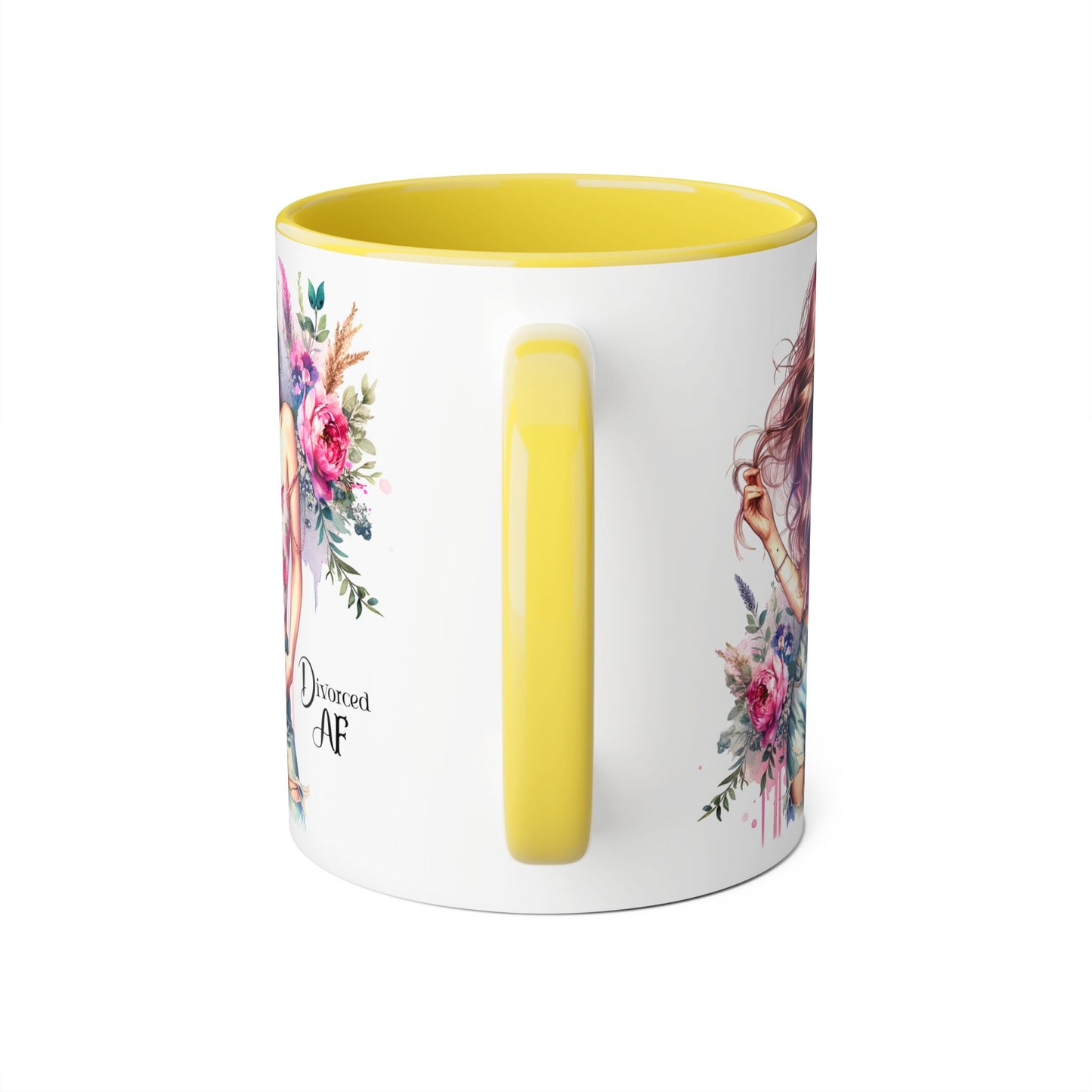Diamond AF Floral Accent Mug - Stylish Coffee Cup, Great Gift for Her, Birthday, Friendship, Self-Care