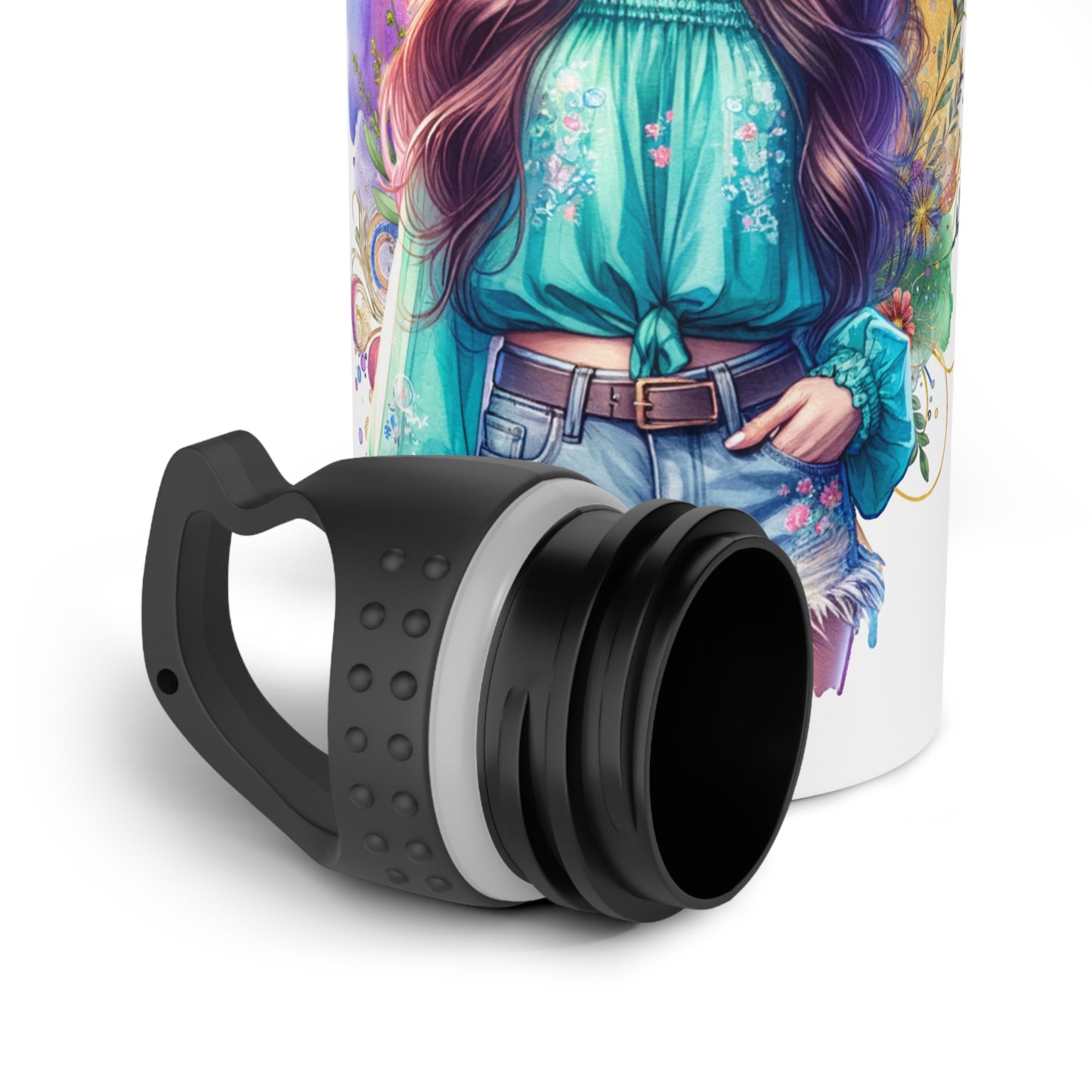 I Don't Make Mistakes, I Date Them Bohemian Water Bottle with Inspirational Quotes, Eco-Friendly Hydration, Gift for Nature Lovers, Fitness Enthusiasts, Travel Accessory