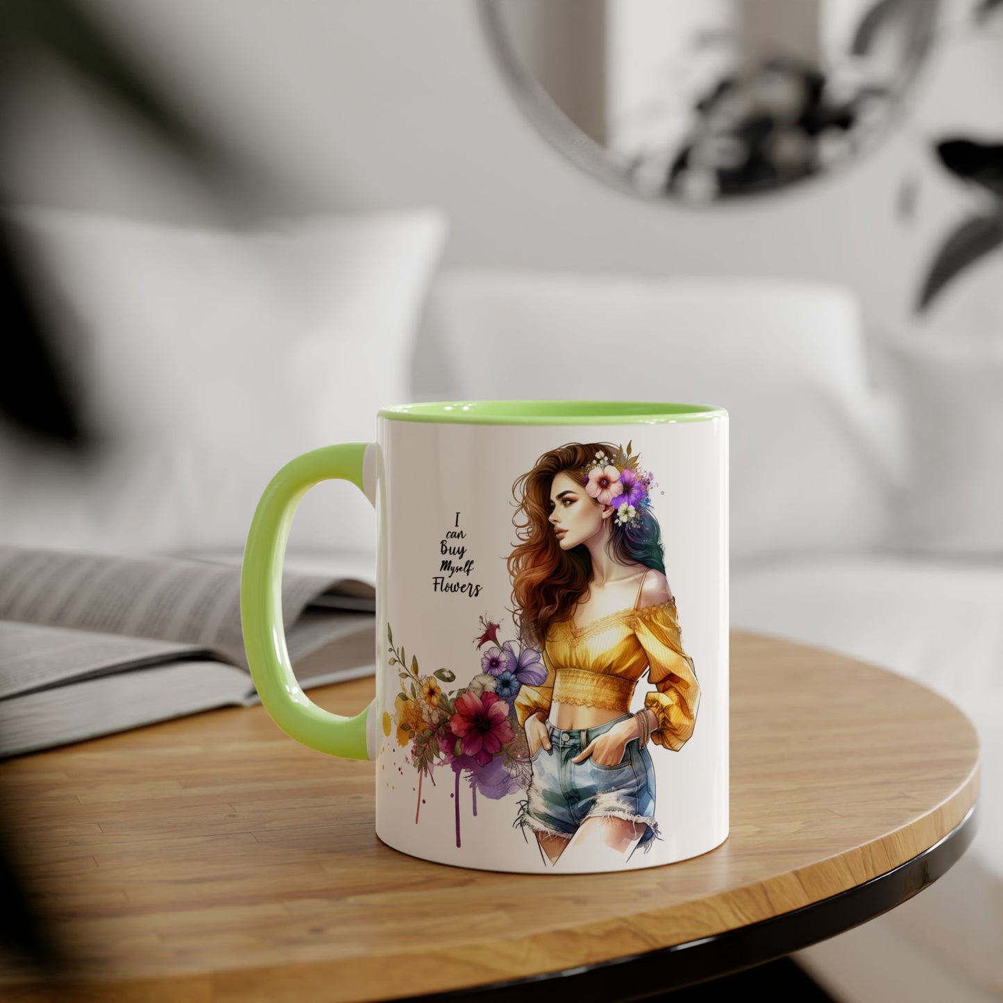 I Can Buy Myself Flowers Floral Bohemian Accent Mug - Perfect Gift for Flower Lovers, Art Enthusiasts, Home Decor, Spring Celebrations, Coffee Lovers