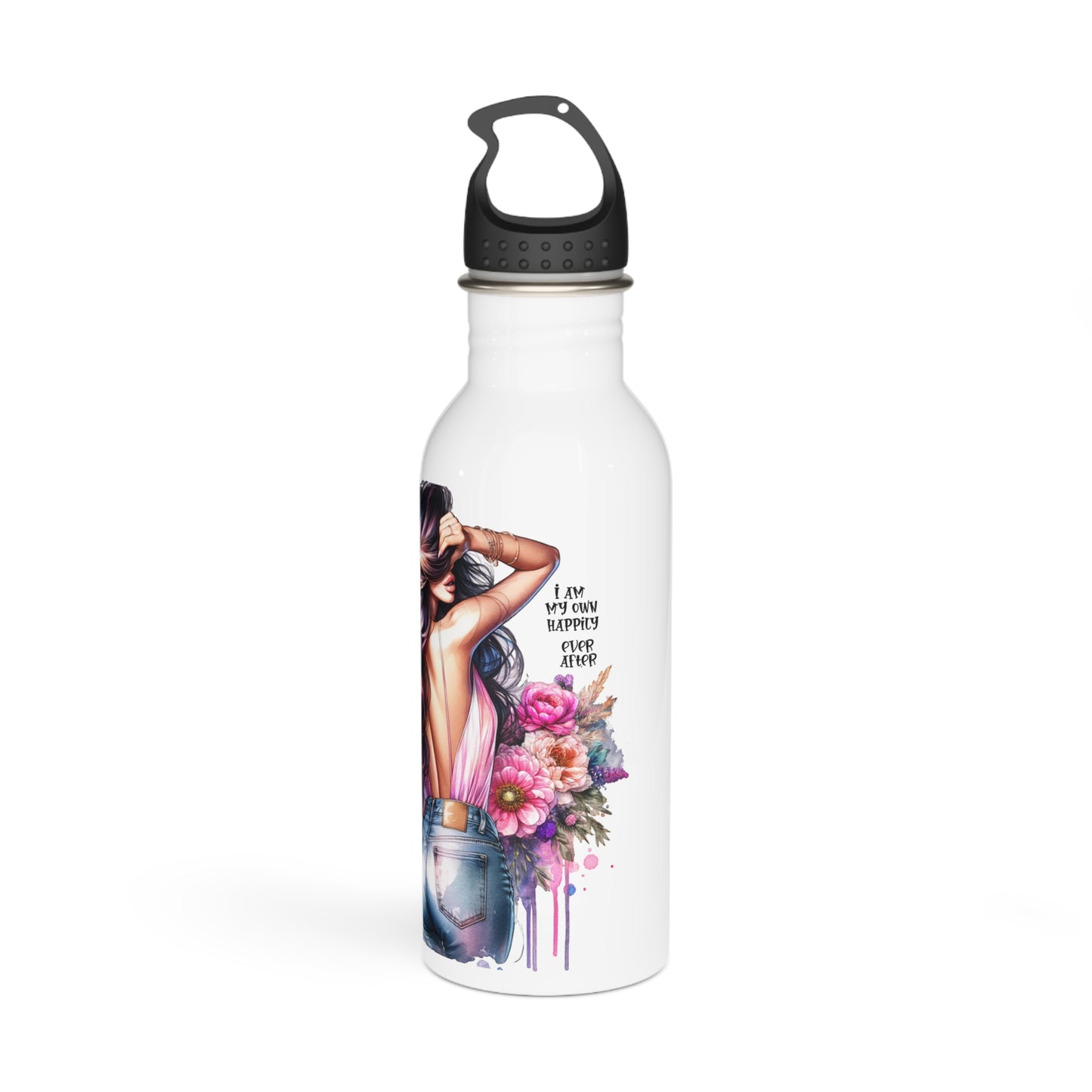 I Am My Own Happily Ever After Floral Art Stainless Steel Water Bottle - Stylish and Sustainable Hydration